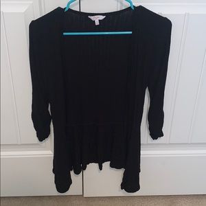 Candies black ribbed cardigan size XS